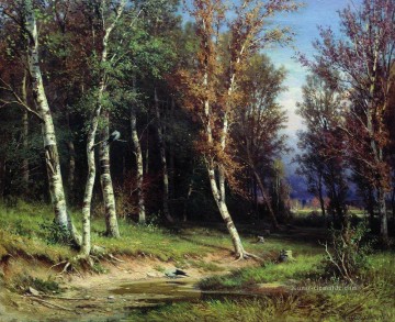 Gehölz Werke - Wald vor dem Sturm 1872 klassische Landschaft Ivan Ivanovich Bäume